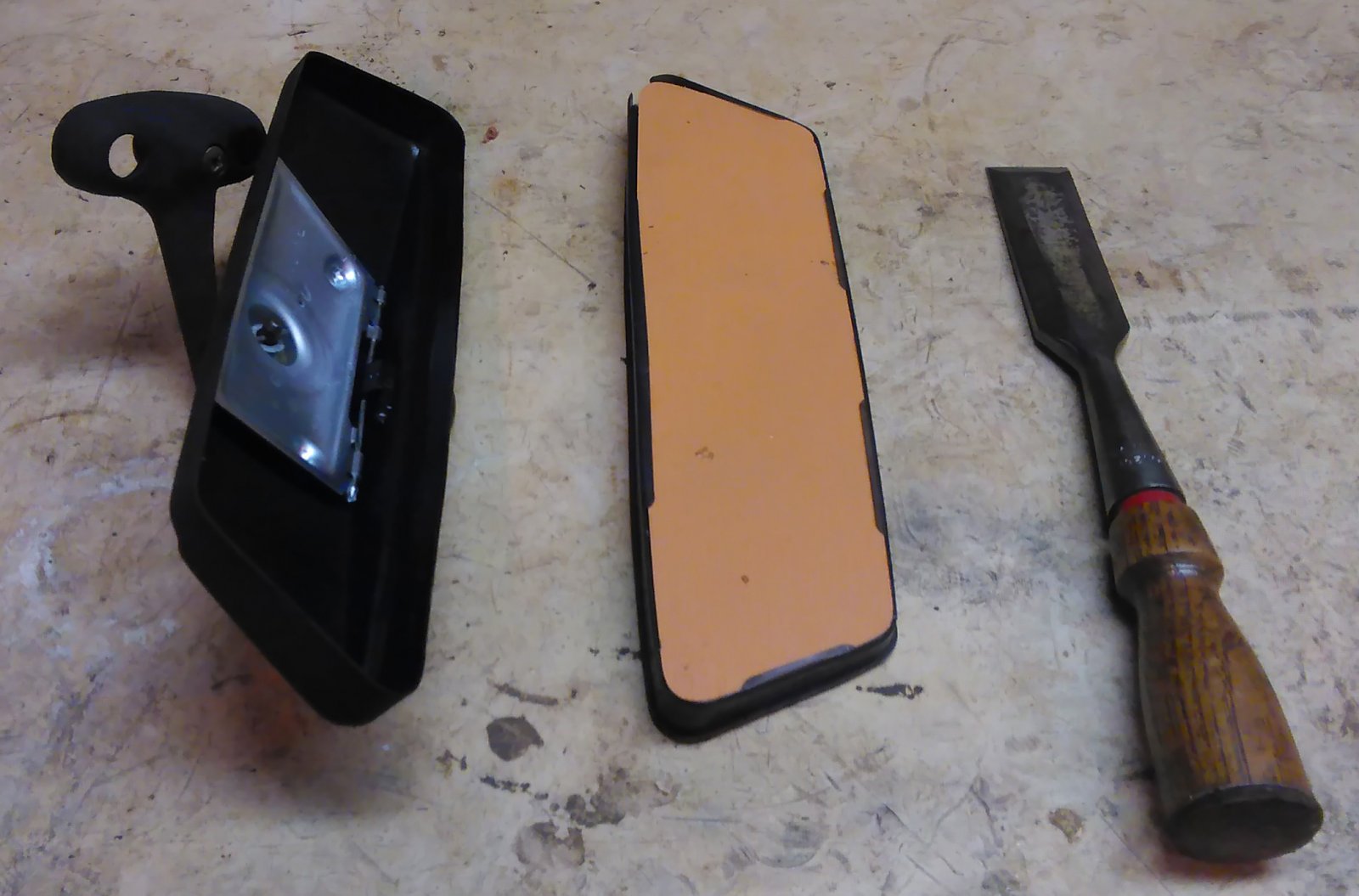 X19 Rear View Mirror Case Opened with Wood Chisel.jpg